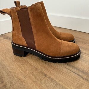 See By Chloe Mallory Chelsea Boot Brown Suede Lug Sole 40